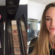 L: Some grungy makeup; R: What it looks like on my face.